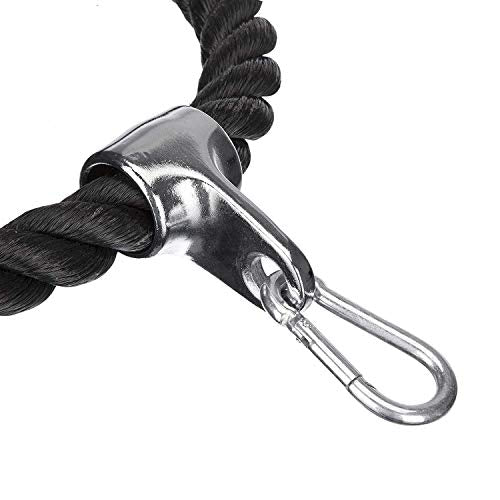 36-inch Length Tricep Rope Pull Down Fitness Cable Attachment with Stainless Steel Snap Hook (36-inch)