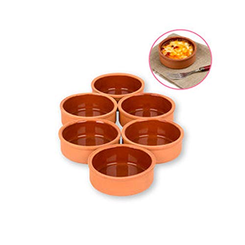 Clay Cooking Pots, 4.5" Terra Cotta, Clay Pots For Cooking - Rustic Clay Pan - Terra Cotta Hitit Dish – Turkish, Indian, Spanish, Mexican Cazuela Dishware/Cookware - Vintage Cooking Pot (6 Pack)