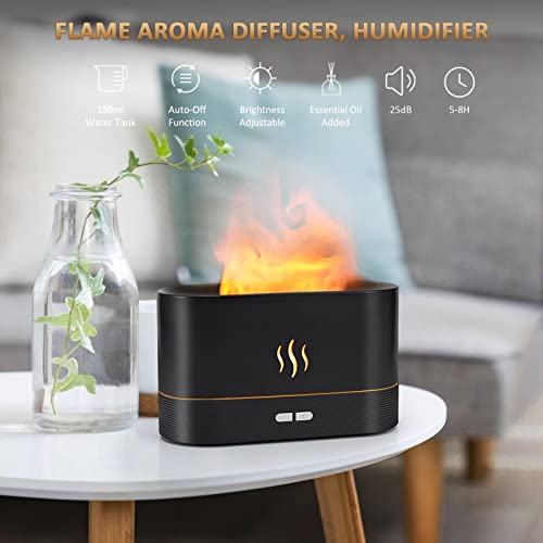 Diffusore di fiamma Umidificatore-Auto Off 180ml Diffusore di oli essenziali 