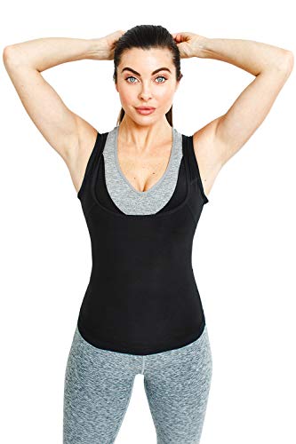 Canotta da allenamento premium da donna Sweat Shaper, gilet da sauna in polimero dimagrante (XX-Large-3X-Large, nero)