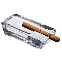 Load image into Gallery viewer, Pasabahce Large Heavy Glass Cigar Ashtray for Men, Outdoor Ash Tray for Patio, Cigar Lovers Gift Set for Smokers Mens (Rectangular Large)
