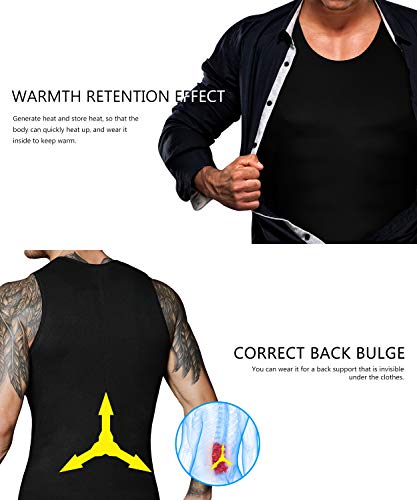 NonEcho Herren Neopren Taillentrainer Saunaweste Gym Hot Sweat Tank Top Workout Shirt Shapewear Body Shaper Kein Reißverschluss