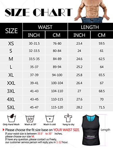 NonEcho Herren Neopren Taillentrainer Saunaweste Gym Hot Sweat Tank Top Workout Shirt Shapewear Body Shaper Kein Reißverschluss