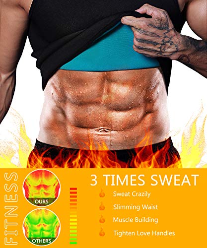 NonEcho Herren Neopren Taillentrainer Saunaweste Gym Hot Sweat Tank Top Workout Shirt Shapewear Body Shaper Kein Reißverschluss