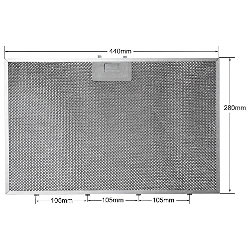 9198810134 Reichweitenfilter 440x280 mm Dunstabzugshaube Fettfilter Küchenabsaugung Aluminium Aspirator 44x28 cm 81455031