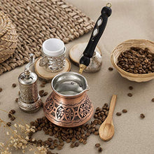 Load image into Gallery viewer, Turkish Coffee Maker 12 Oz Turkish Coffee Pot Briki Greek Arabic 4 persons Cezve Ibrik Brik Stovetop
