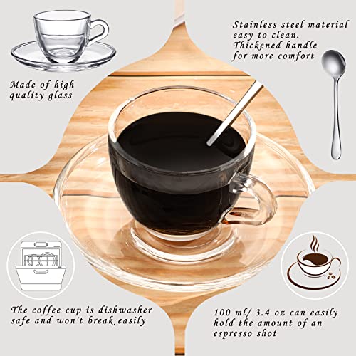 6.4 oz Espresso Cups Demitasse Clear Glass Espresso Drinkware