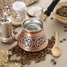 Load image into Gallery viewer, Turkish Coffee Maker 12 Oz Turkish Coffee Pot Briki Greek Arabic 4 persons Cezve Ibrik Brik Stovetop
