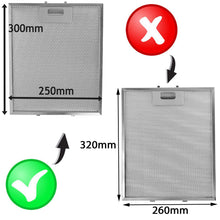 Load image into Gallery viewer, Universal Cooker Hood Metal Mesh Grease Filter for Kitchen Extractor Fan Vent (Pack of 3 Filters, Silver, 300 X 250 Mm)
