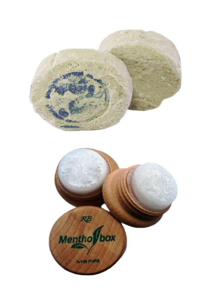 Menthol Stone for Migraine Relief, Head, Neck, Joint, Waist, Leg Pain - 100% Natural Spa Cream Stone, Rushur Massage Stone