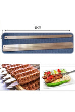 Load image into Gallery viewer, 50cm Adana Kebab Skewers - Premium Galvanized Iron for Delicious Doner Meat Grilling and Shish Cooking Wide Flat BBQ
