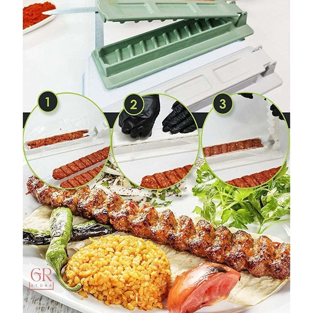 Skewers Kebab Maker Barbecue Stringer Box Machine Beef Meat Vegetables String Grill Kitchen Accessories Outdoor BBQ Gadget Turk