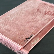 Load image into Gallery viewer, Customized Hand Woven Prayer Rug: Premium Thick Islamic Prayer Mat - Perfect for Ramadan, Eid, Weddings, and Special Muslim Occasions
