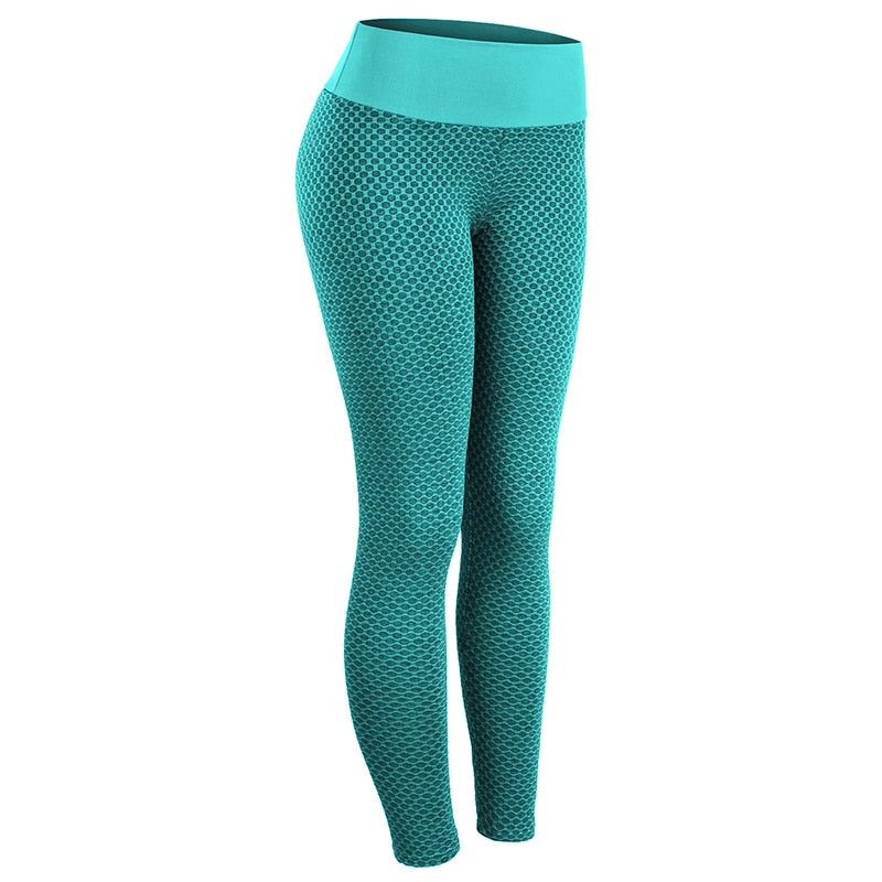 Grid Tights Yoga Pants Women Seamless High Waist Leggings Breathable