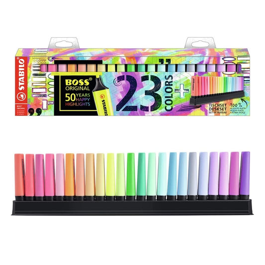 Stabilo Boss Original Pastell 23 Stück fluoreszierende Textmarker Pastellfarben Tintenstifte Marker 50. Jahrestag Schreibtisch Büro Set Stift