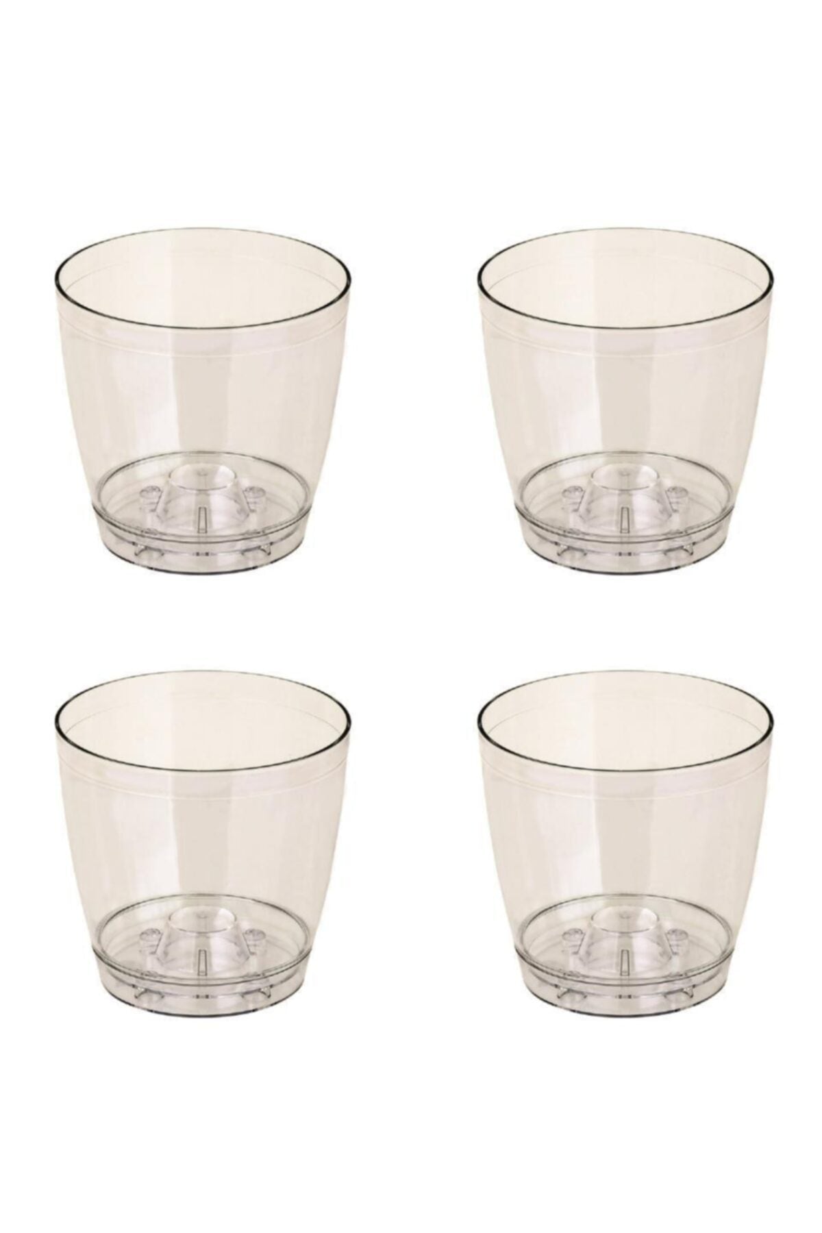 Premium Transparent Orchid Pot - 4 pcs, 1.5 lt Capacity, Flat Design, Perfect for Home and Garden Plant Nursery - 14cm Diameter