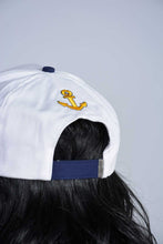 Load image into Gallery viewer, Sailor Cap Unisex White Navy Blue Adjustable Sailor Captain Hat with Rudder Anchor Fedora Cap
