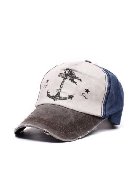14.99$ | Nautical 100% Cotton Sailor Hat: Unisex, Adjustable, with Vintage Anchor Applique - Perfect for All Seasons & Maritime Adventures