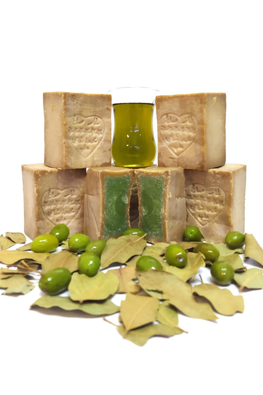 Handmade Aleppo Soap: 100% Natural Olive Oil & Daphne Blend for Body, Hair, and Skin - Anti-Acne and Skin Treatment | Organic, Syrian & Turkish Tradition