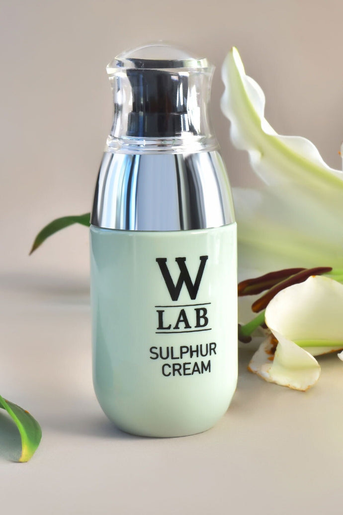 W-LAB Natural Sulfur Acne Cream with Herbal Glycerin for Radiant, Clear Skin