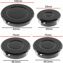 Load image into Gallery viewer, Gas Stove Cooktop Burner Wok Burner Oven Cooker Hob Gas Burner Crown &amp; Flame Cap Kit ( Small, 2 Medium &amp; Large, 55mm - 100mm) Spare Parts Accessory Replacement
