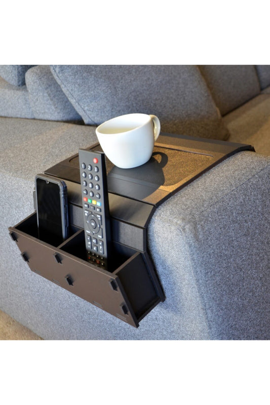 Sofa Tray Table - Remote Control and Cellphone Organizer Holder