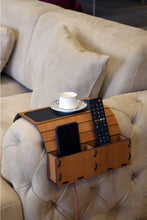 Load image into Gallery viewer, Sofa Tray Table - Remote Control and Cellphone Organizer Holder

