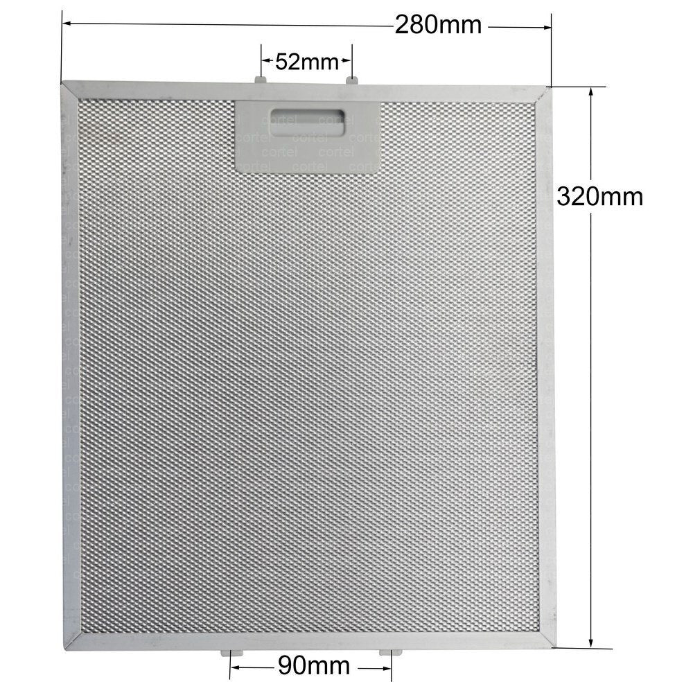 00363095 Cooker Hood Filter 320x280 mm Range Hood Grease Filter Kitchen Extractor Ventilation Aluminium - 32 cm 28 cm Bosch Siemens